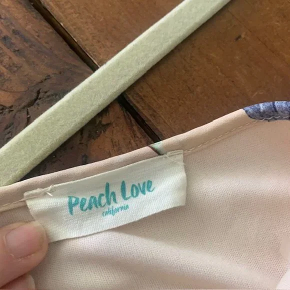 Peach Love California Pink Floral Strap Dress - Small - Picture 3 of 4